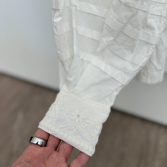 Anthropologie Delilah Pleated Lace Peasant Blouse - Picture 6 of 6